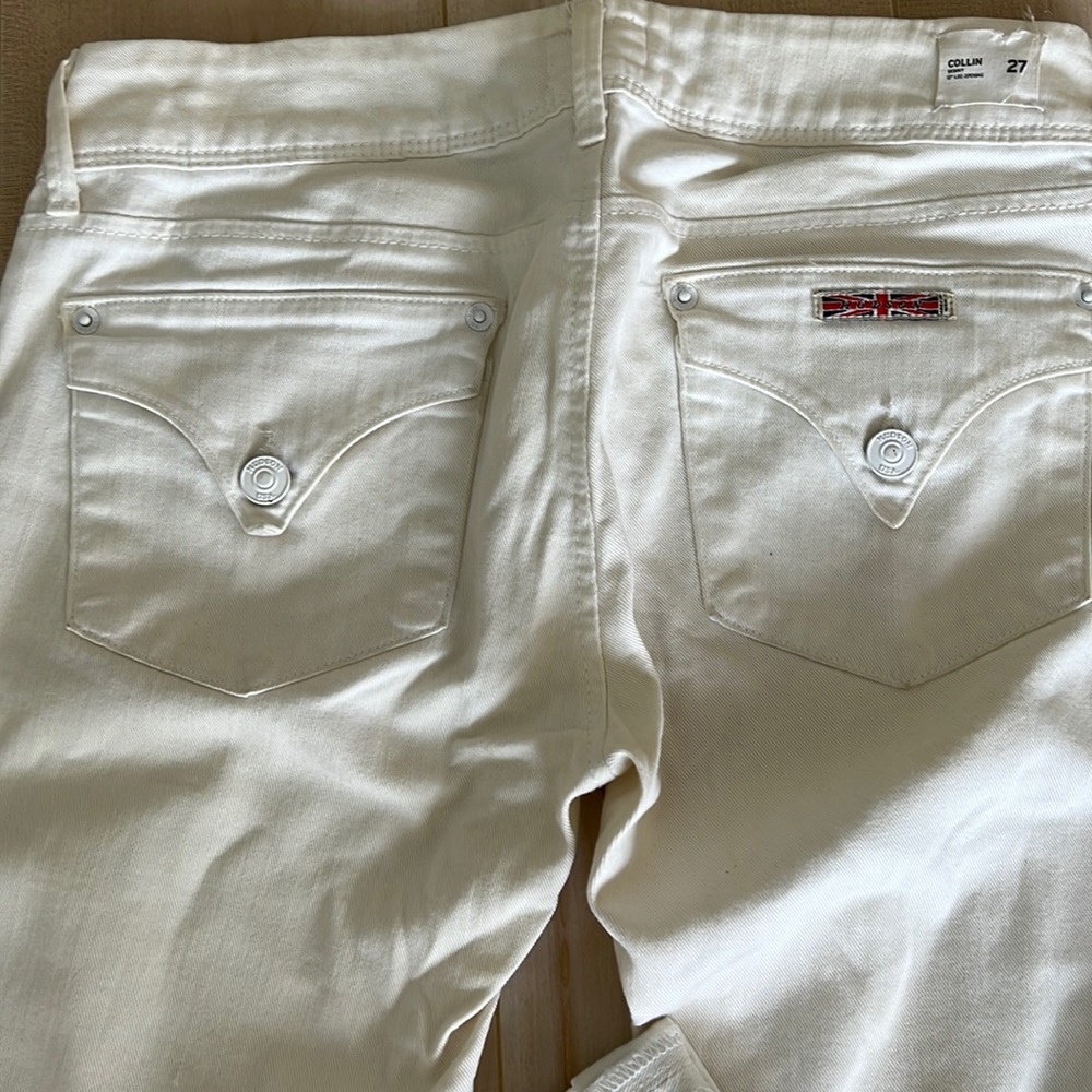 Hudson white skinny jeans